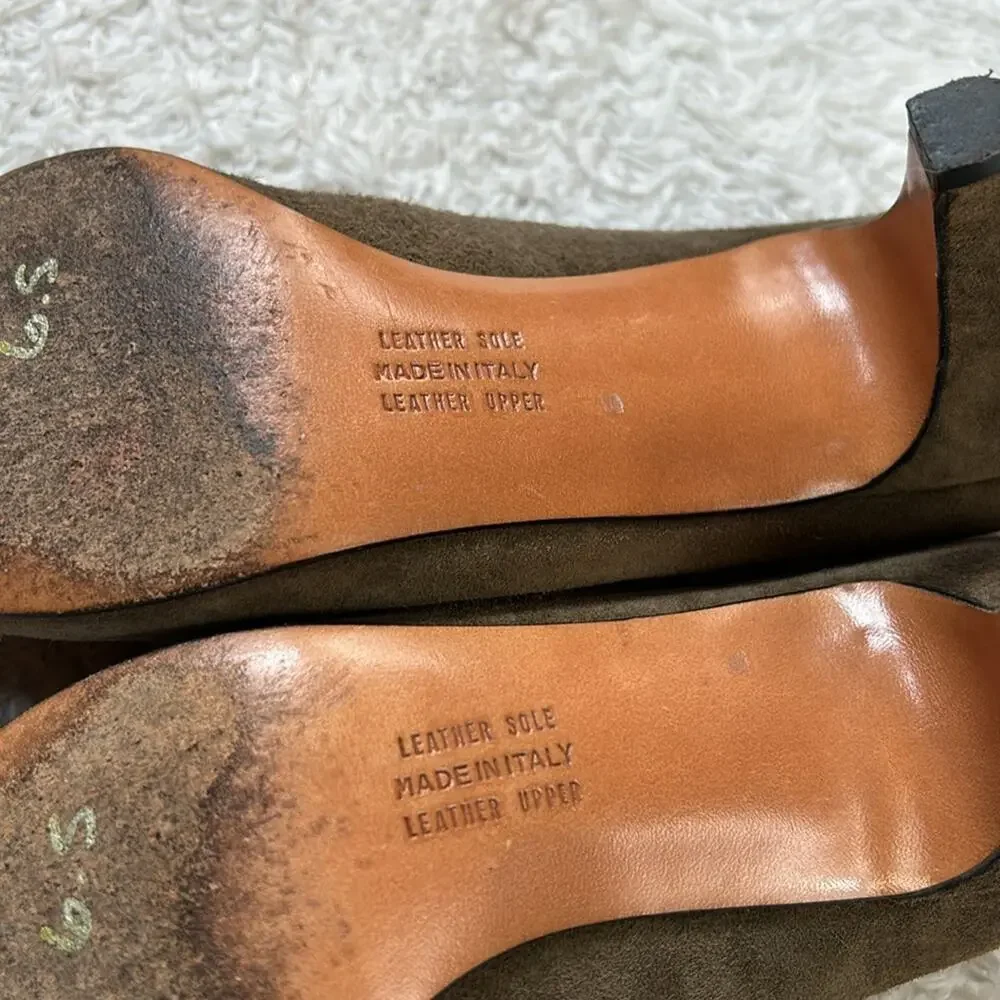 Salvatore Ferragamo Brown Suede‎ Leather Pumps Heels Italy, 6.5 AA Narrow